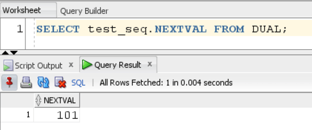 Nextval Sequence in Oracle SQL