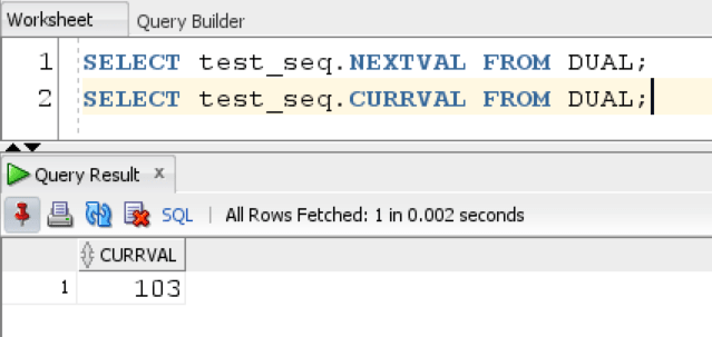 CURRVAL Sequence in Oracle