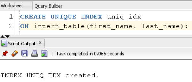 Oracle Unique Index on Multiple Columns