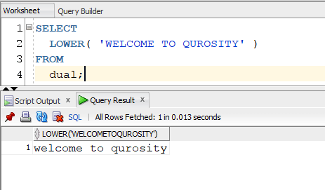 Convert String to Lowercase Oracle Query