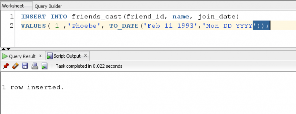 Insert Date into Table