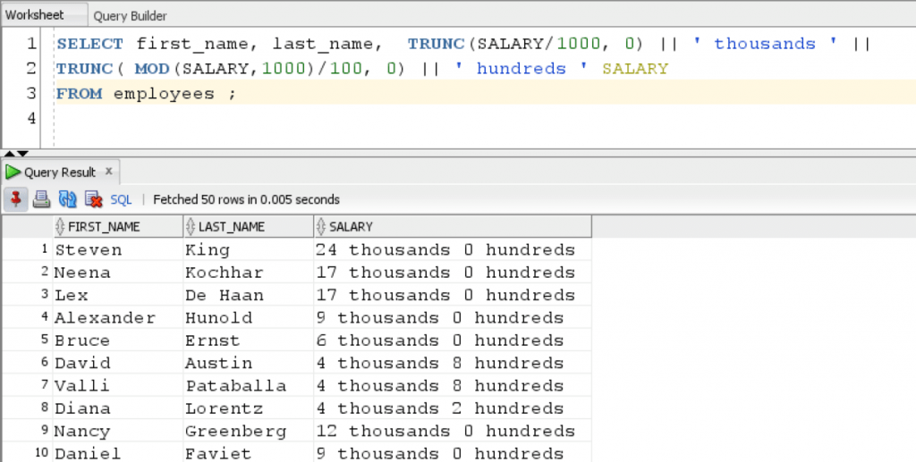 MOD with Column in Oracle SQL