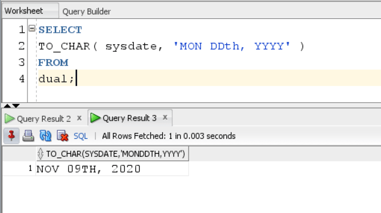 TO CHAR to convert date to other format