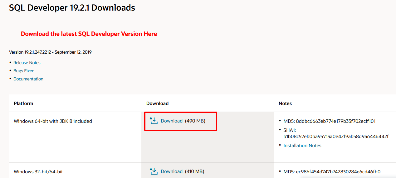 Download SQL Developer
