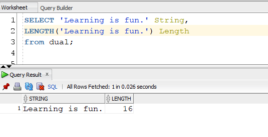 Oracle Length Function Example