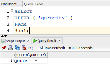 Convert String to Uppercase Oracle Query