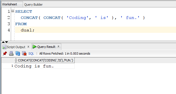 CONCAT more than two Strings Oracle Query
