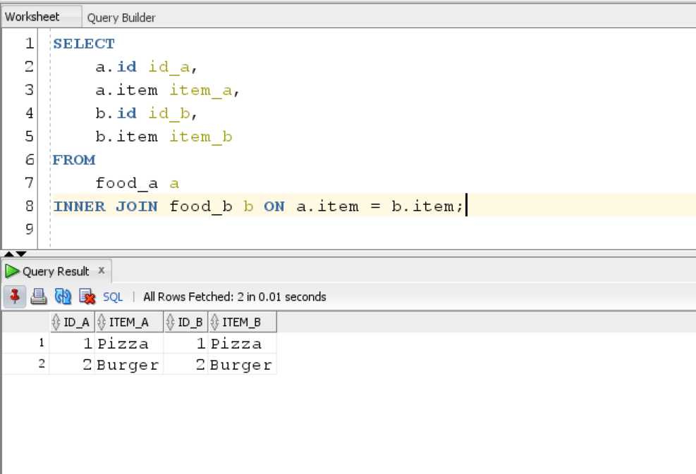 Oracle Inner Join Example Query
