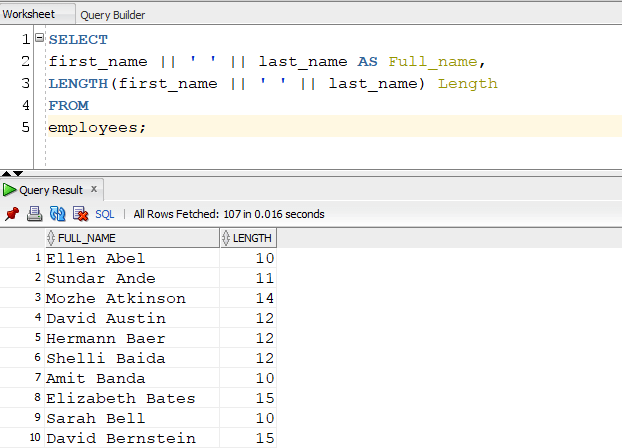 Oracle Length Example 2