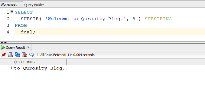 SUBSTR Oracle Example